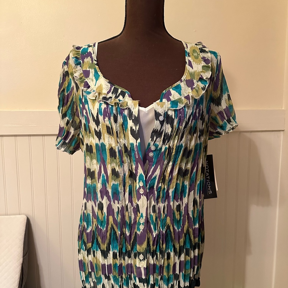 Multicolor Pleated Women's Top